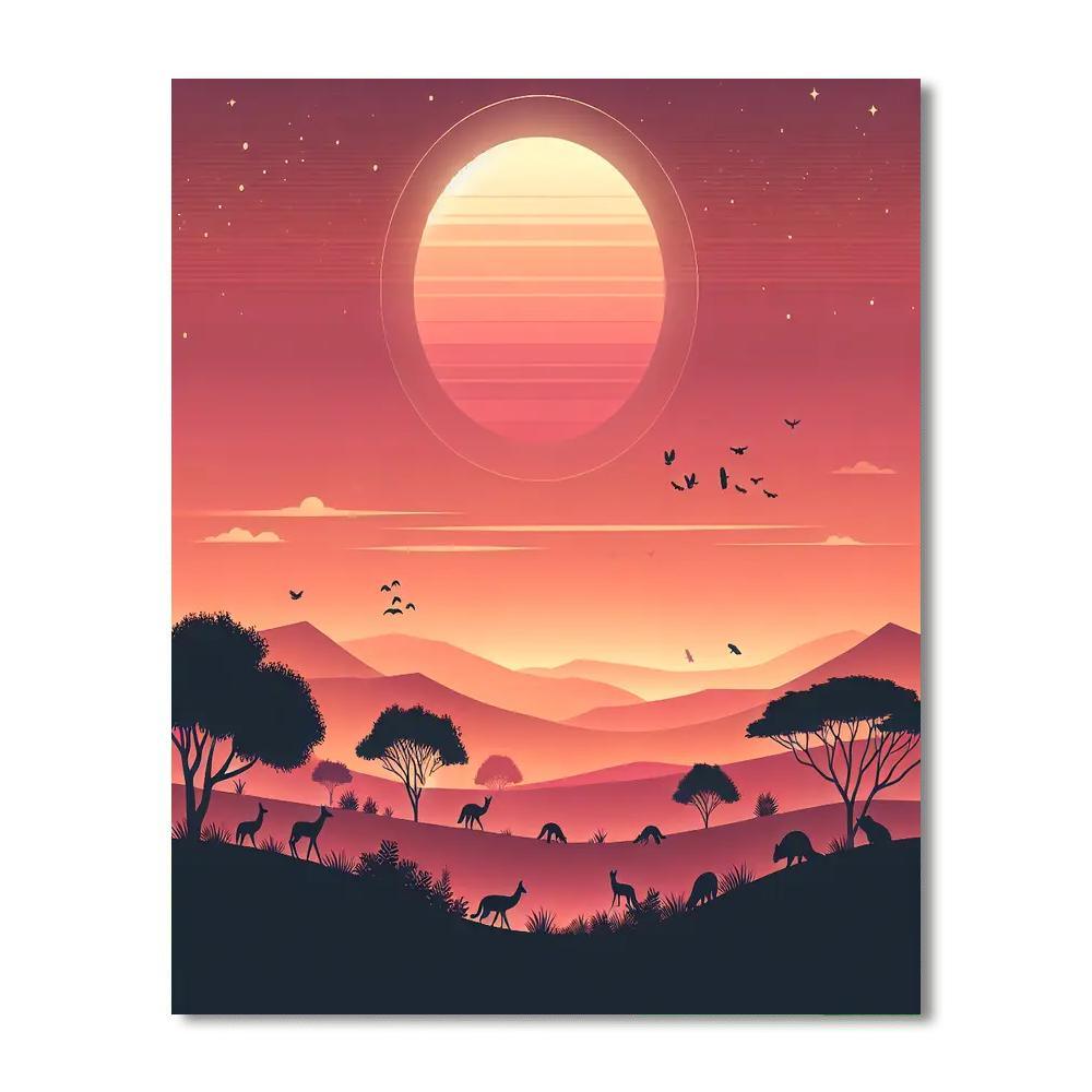 Sunset Hilltop Reverie Paint By Number