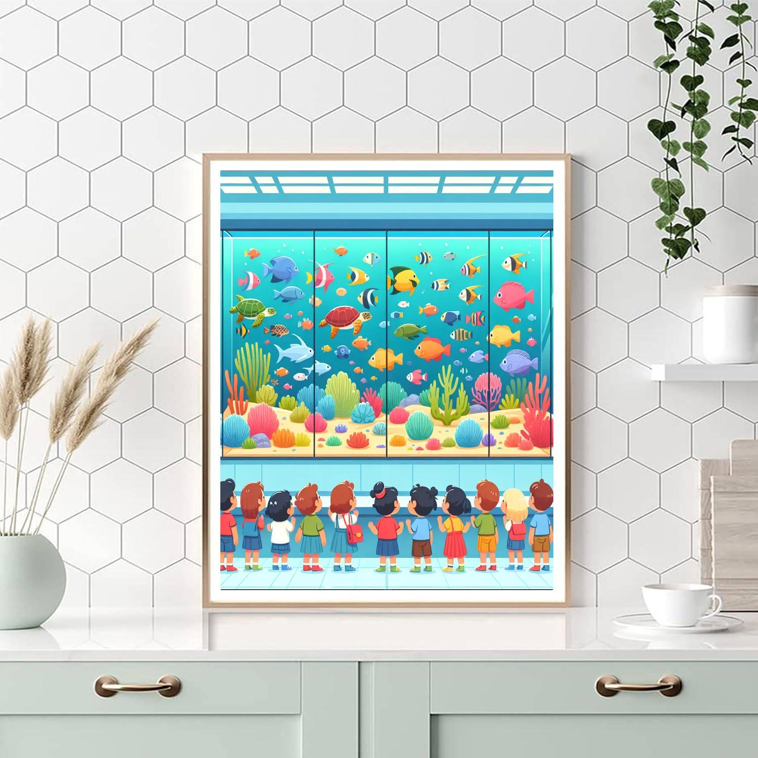 Colorful Aquarium Discovery Number PaintingColorful Aquarium Discovery - DIY Painting By Numbers Kit - Image 5