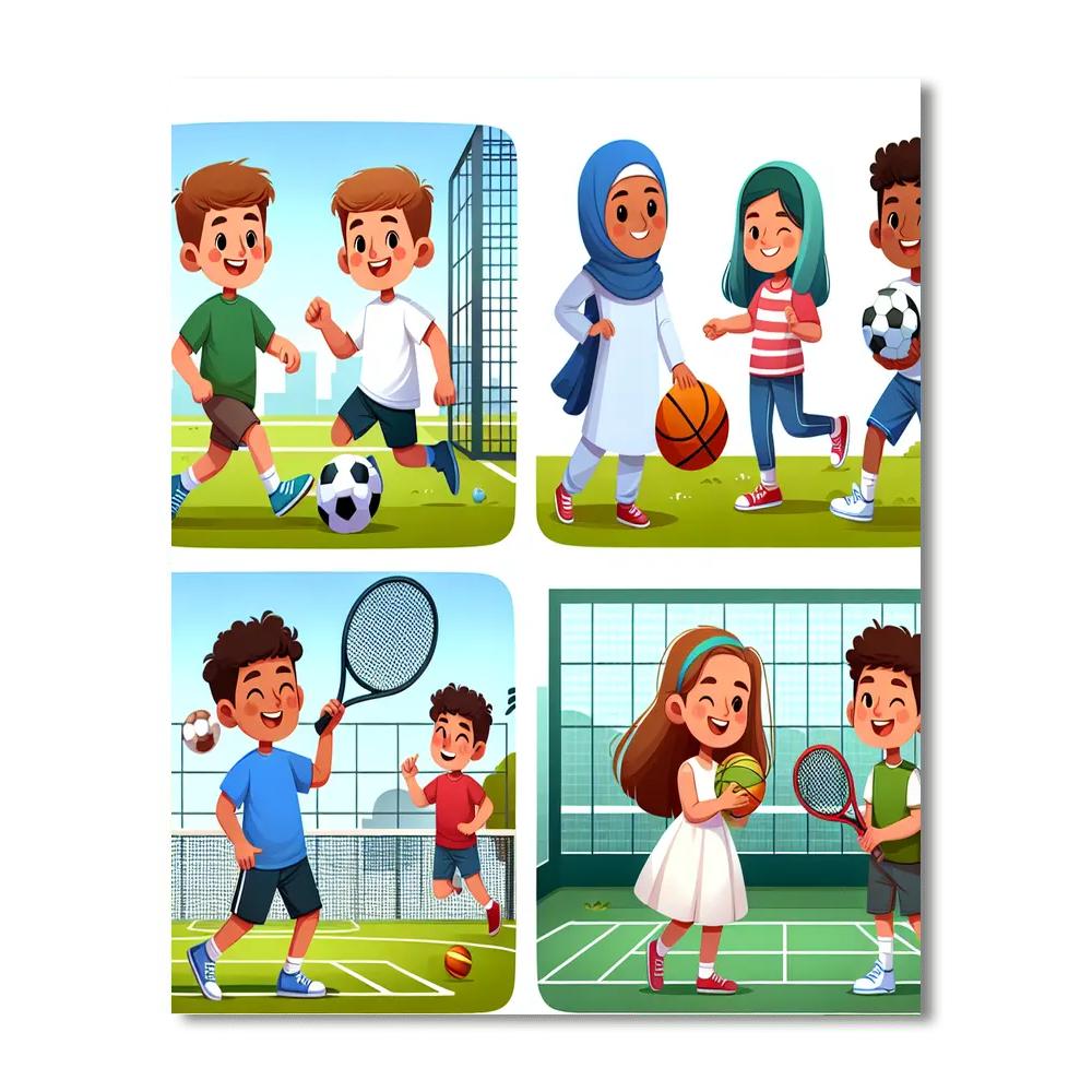 Sporty Adventure Team Number Painting