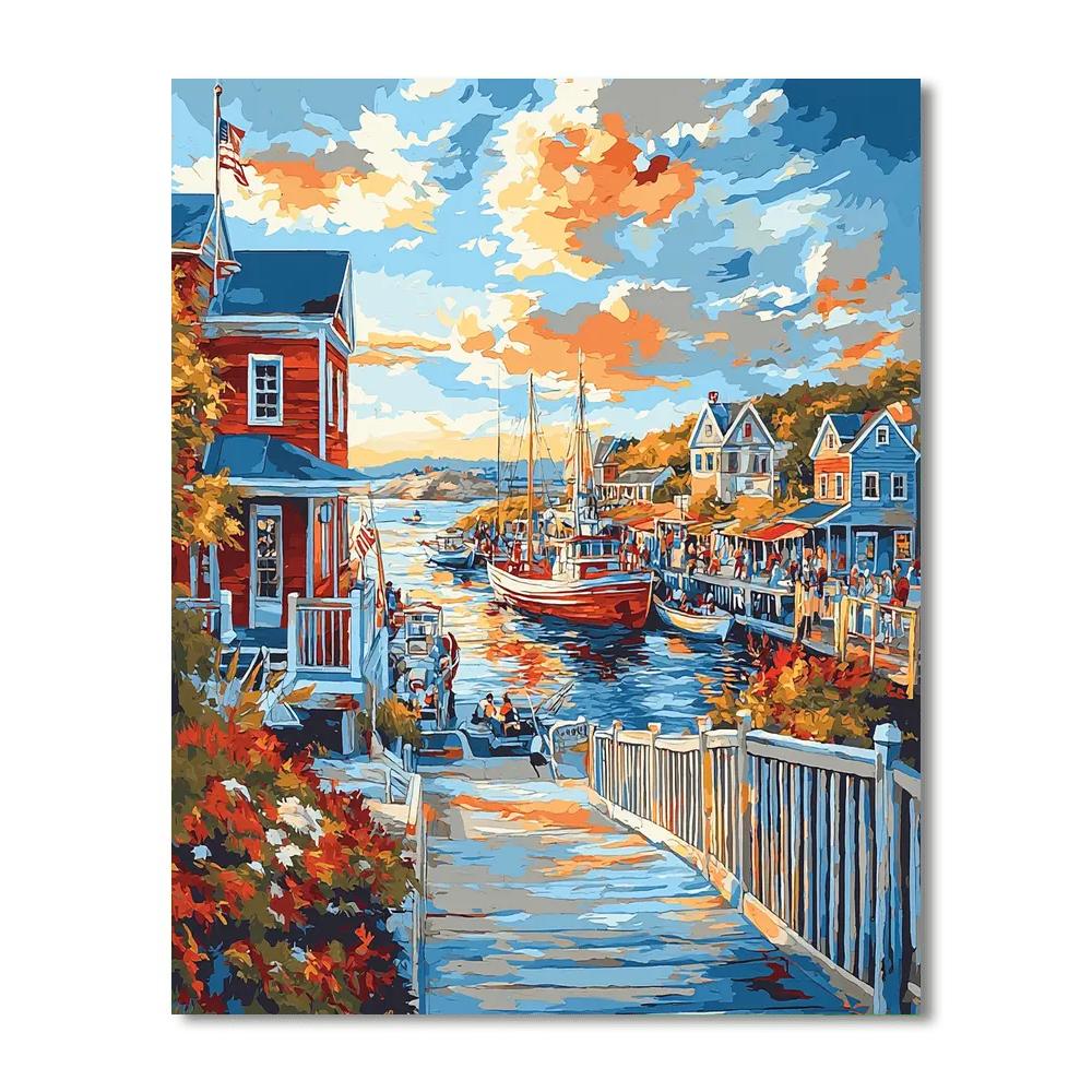 Homer Inspired Seaside Fisherman's Wharf  Paint By Numbers