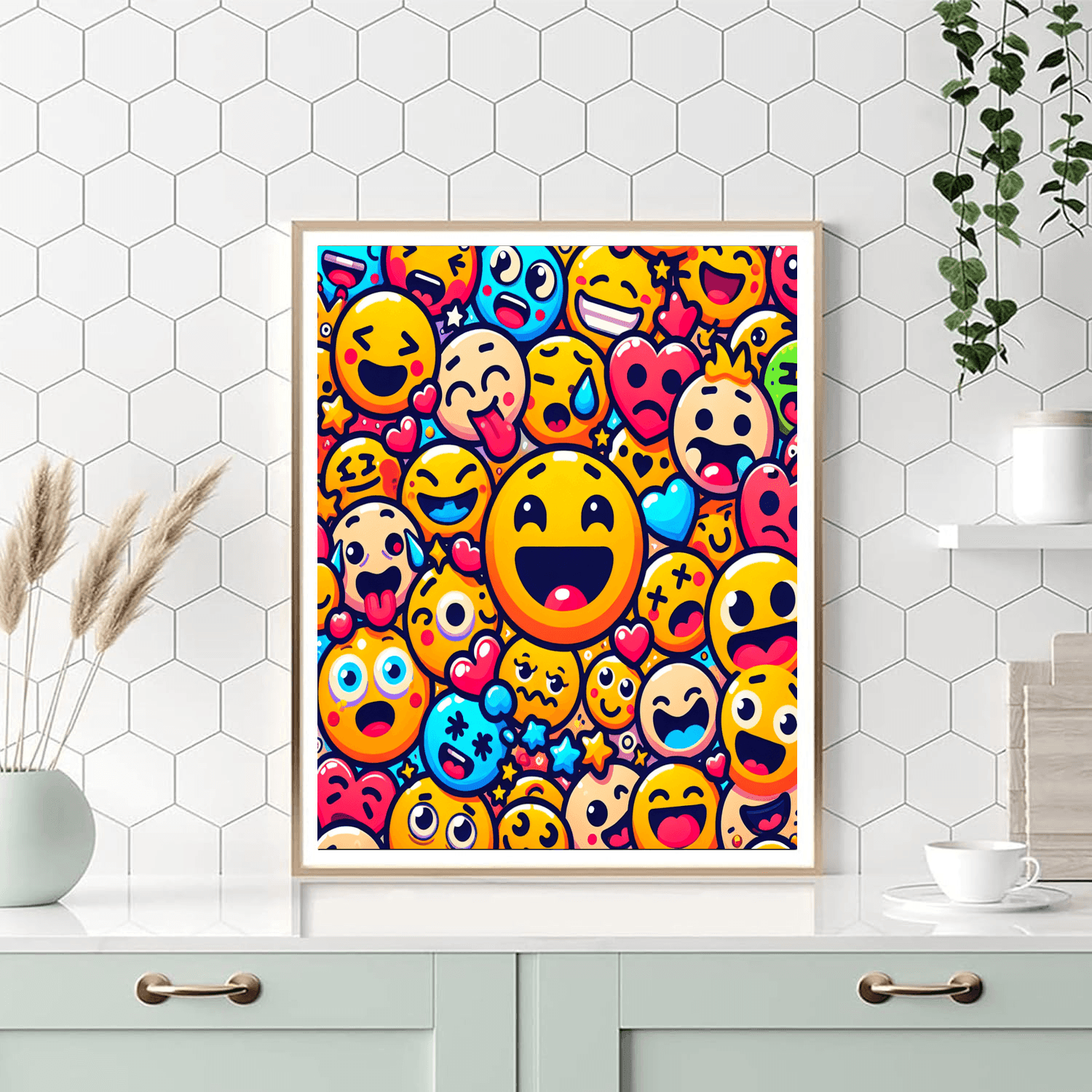 Funny Face Emoji Adventure Painting Number Kit