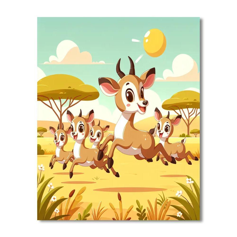 Adventurous Antelopes Paint By Numbers Art