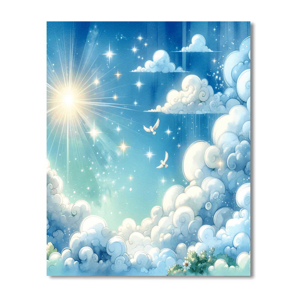 Whimsical Clouds - DIY Painting By Numbers Kit