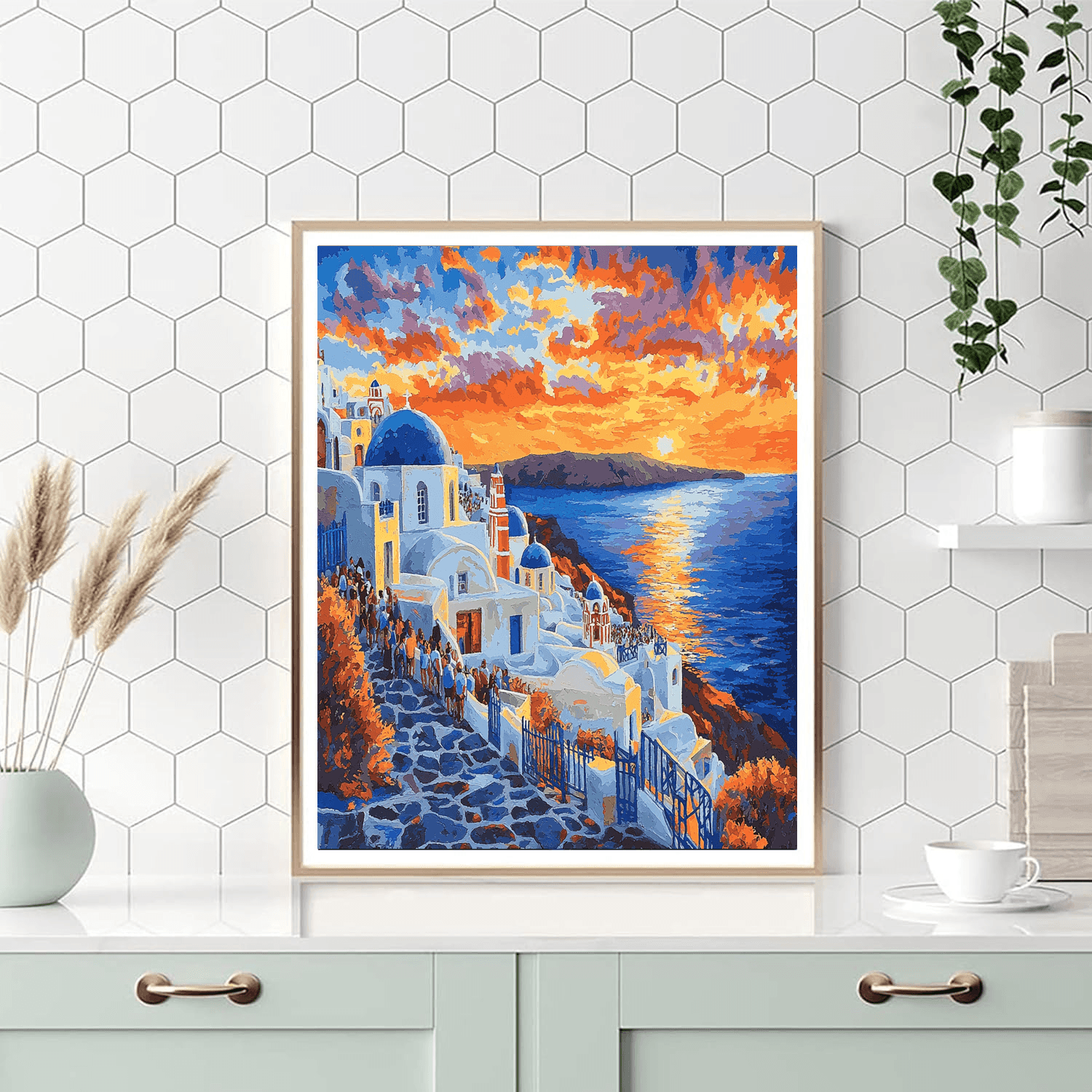 Santorini Oia Sunset - Greece DIY Paint By Numbers