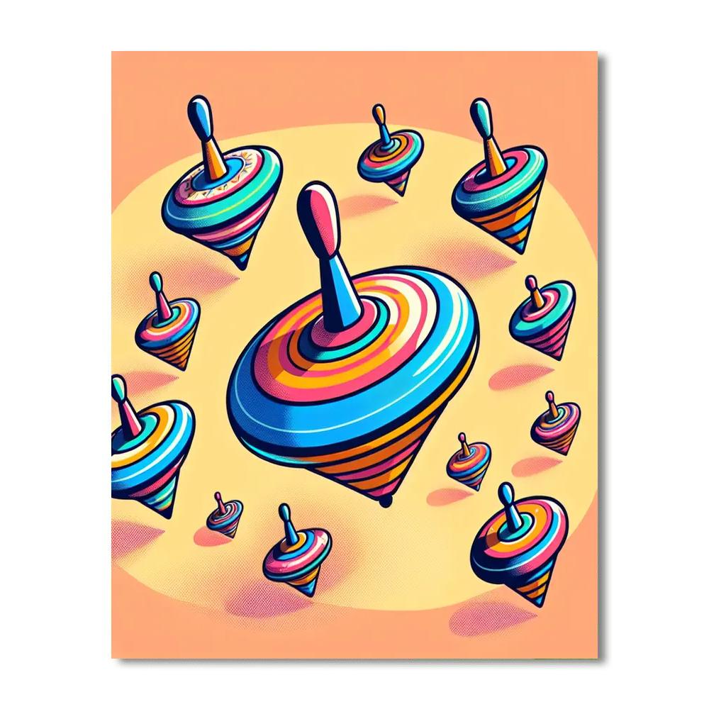 Spinning Tops Painting Number Kit