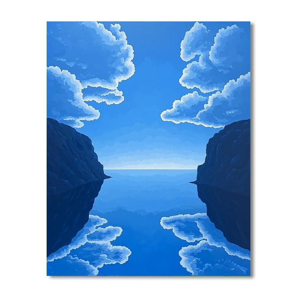 Magritte Inspired Magritte's Mirror Sky  Number Painting
