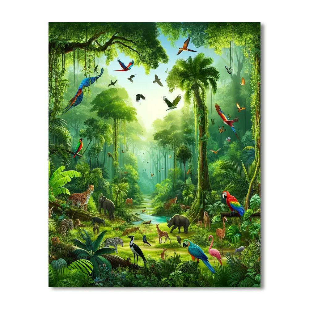 Exotic Rainforest Excursion Paint By Numbers Kits