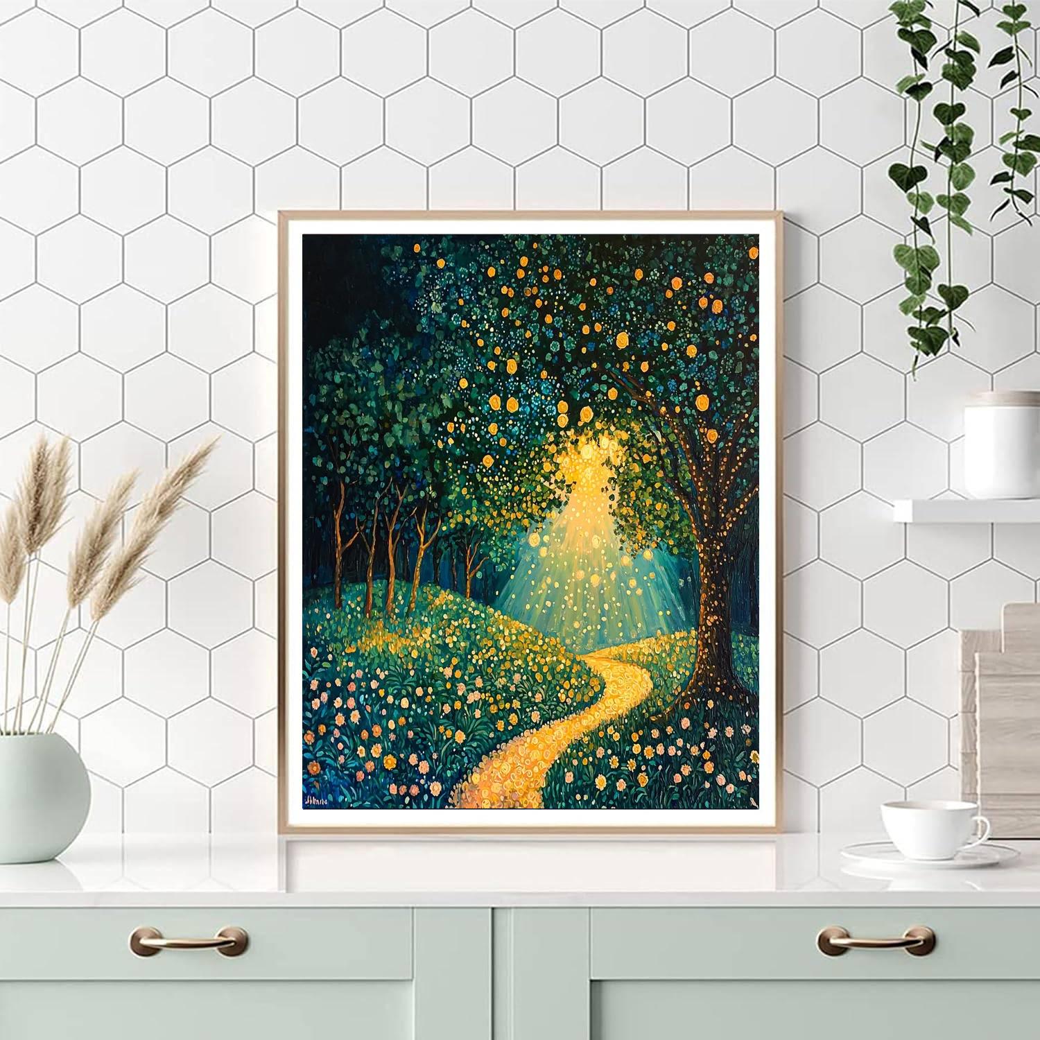 Gustav Klimt Inspired Ethereal Glade  Number Painting