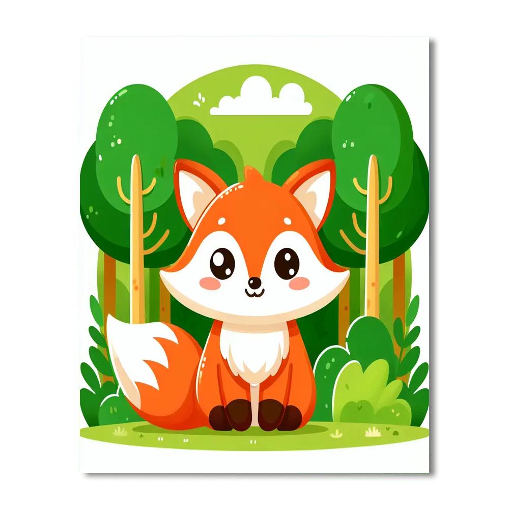 Furry Fox Paint By Numbers Art