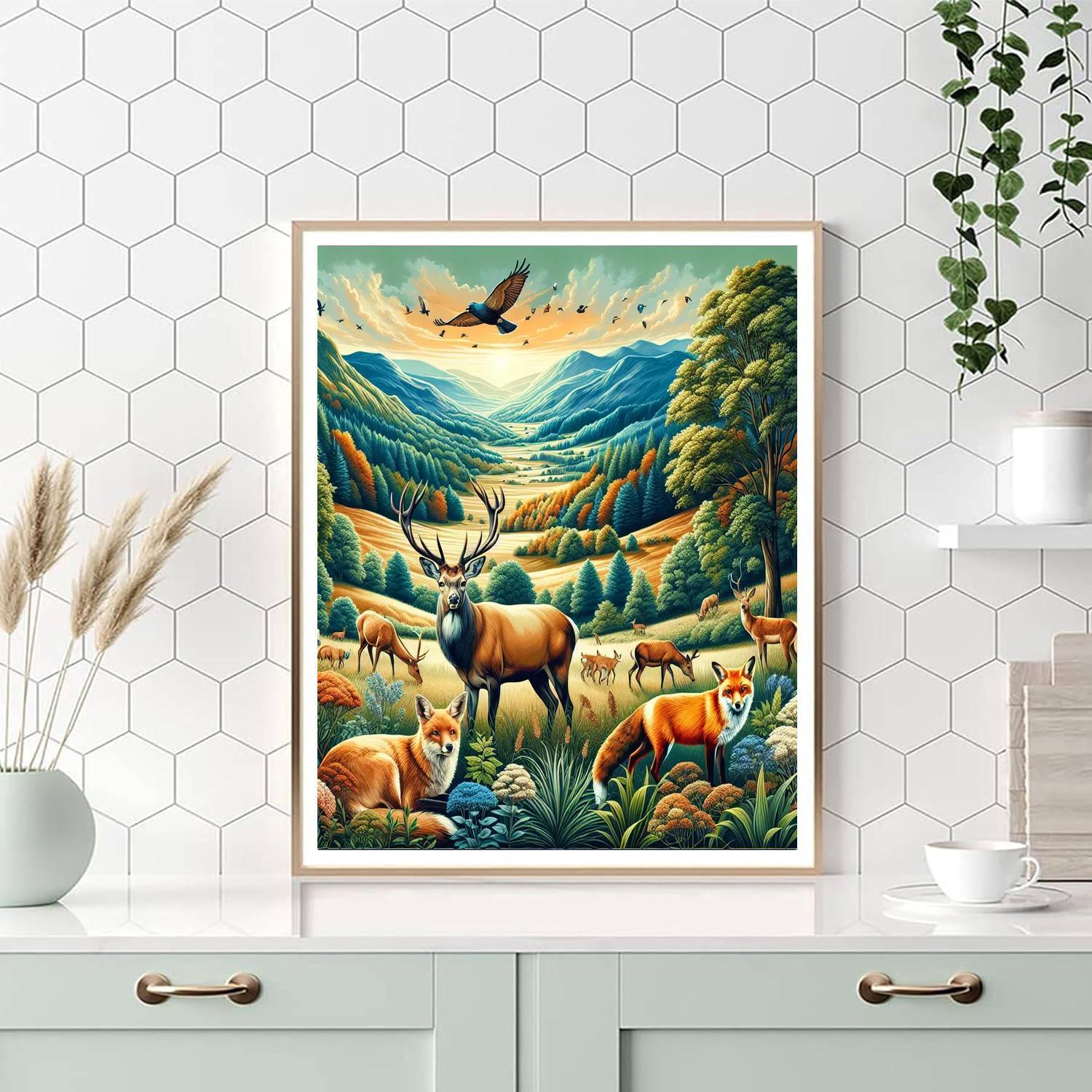 Majestic Wildlife Journey Number Painting