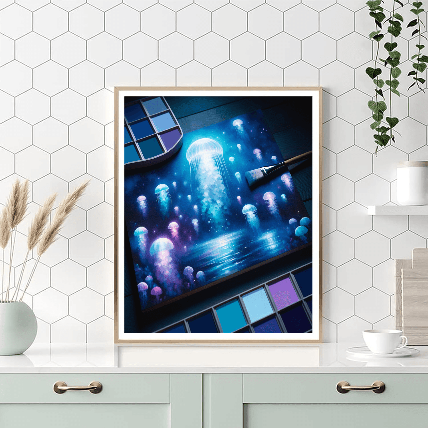 Glowing Jellyfish Painting Number Kit