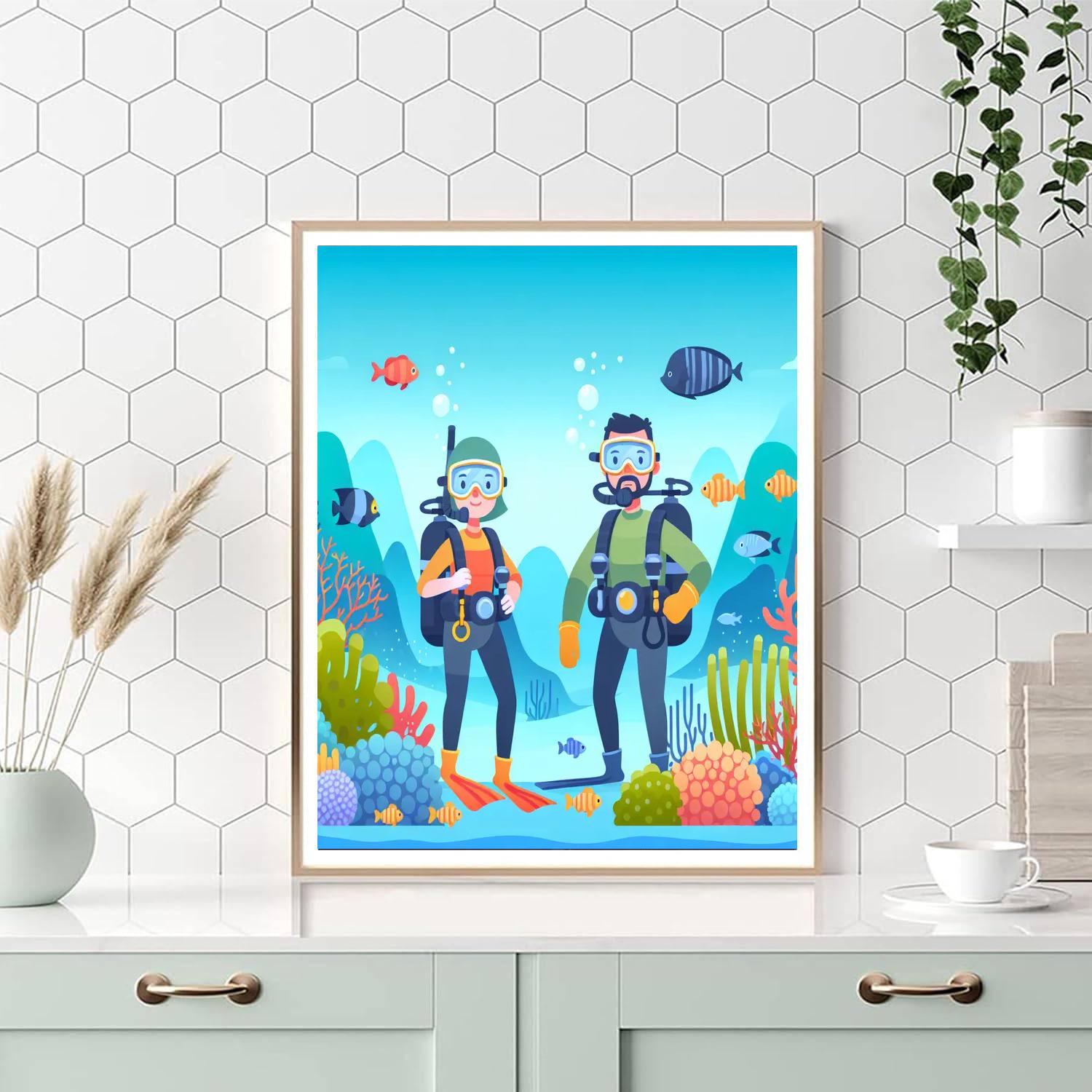 Ocean Explorers Dive Paint By Numbers Art