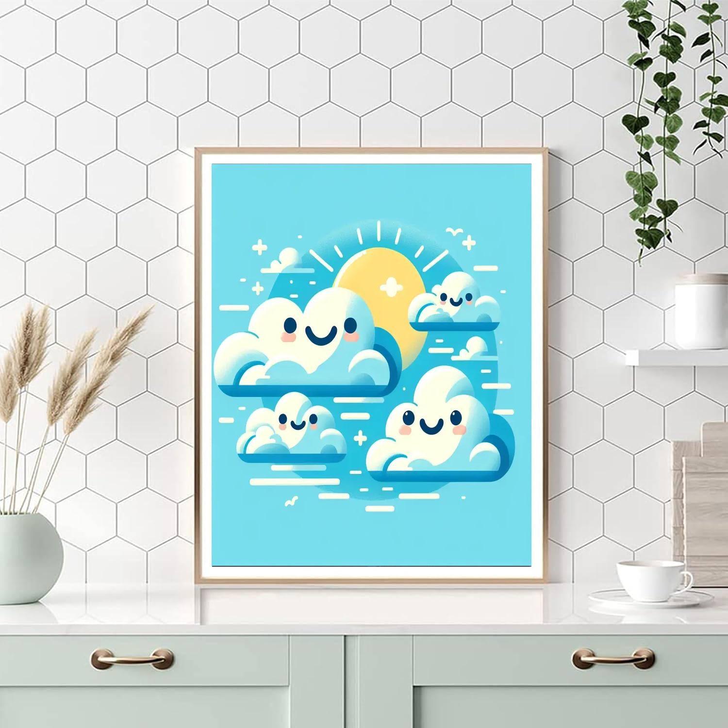 Happy Clouds Number Painting