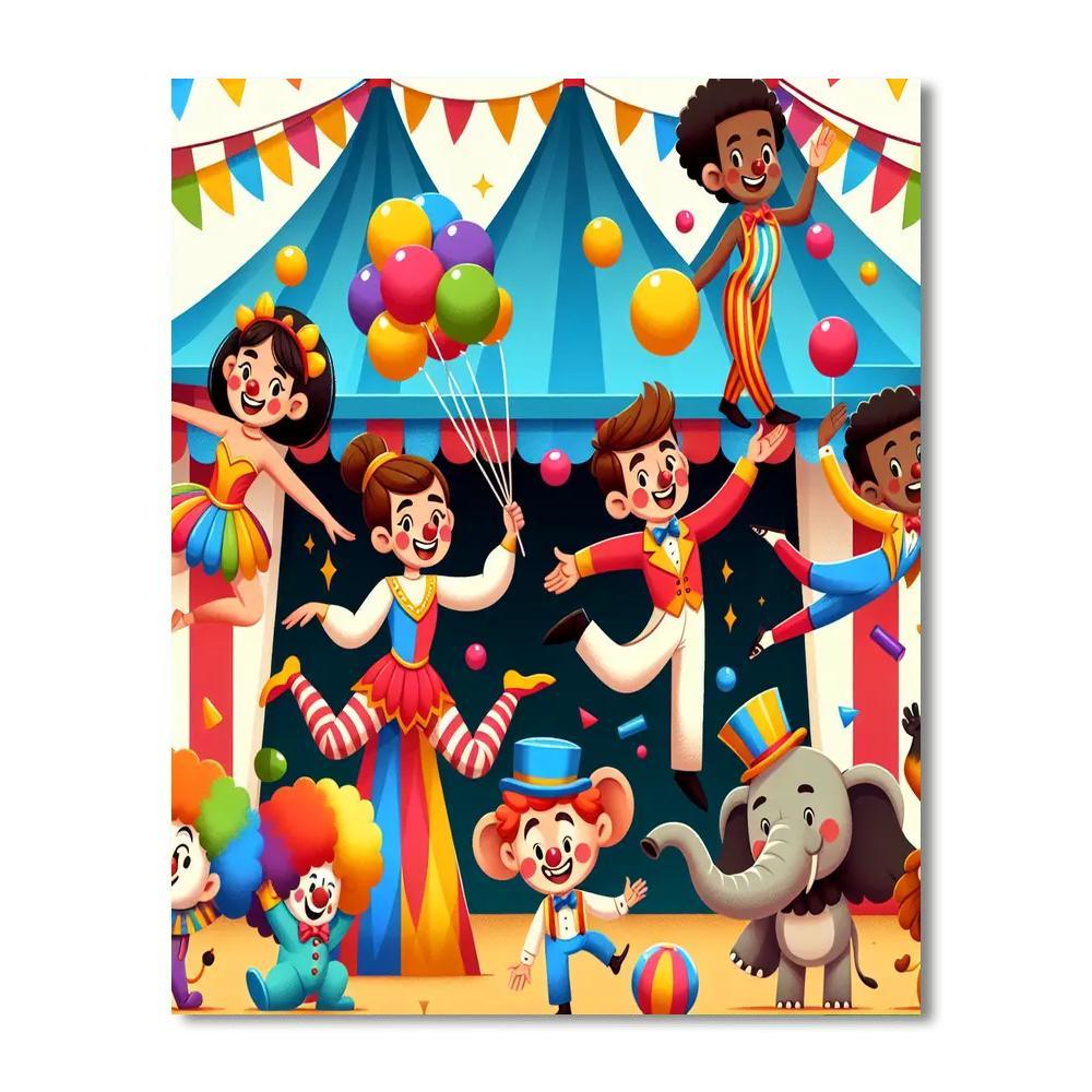 Creative Circus Acts Paint By Numbers Art