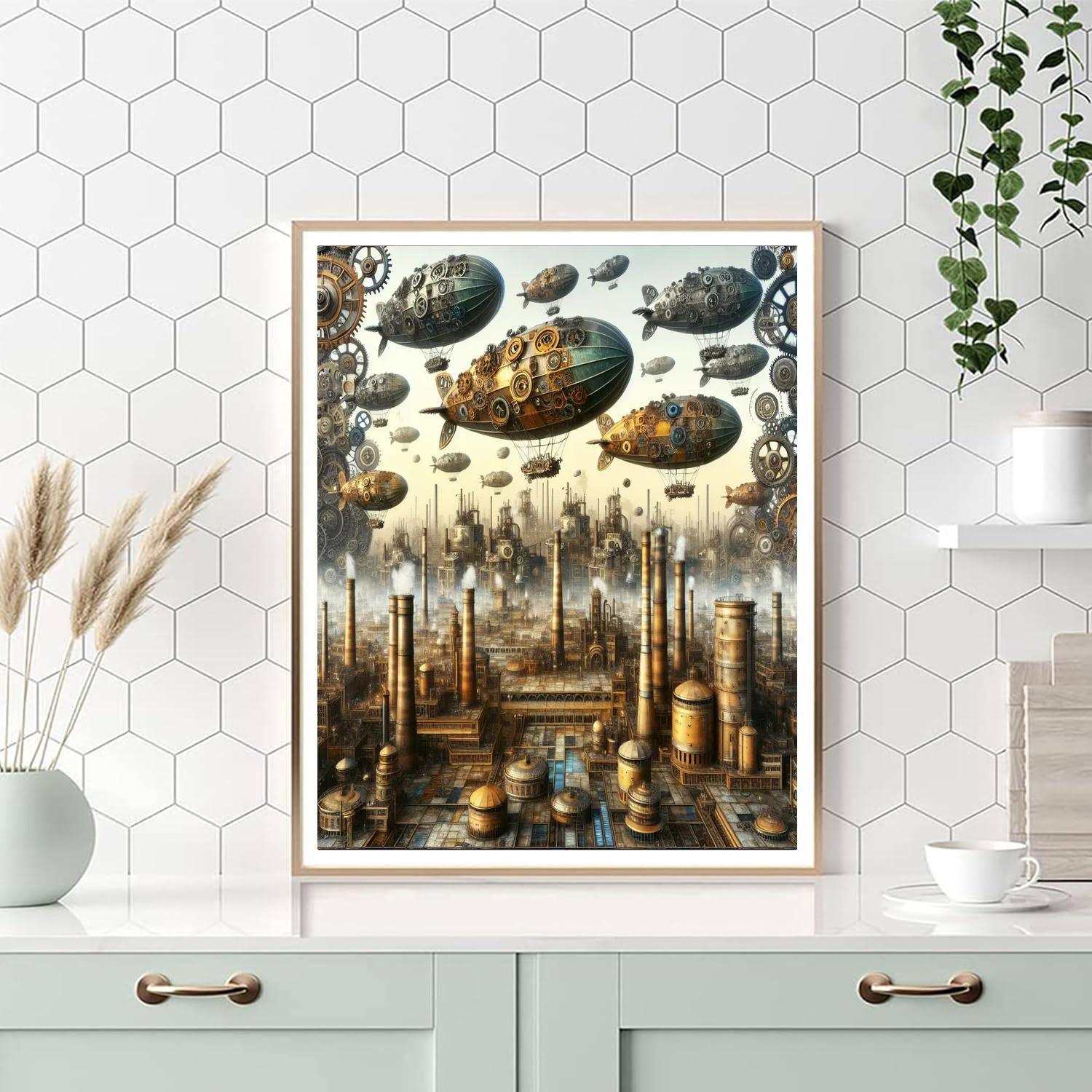 Steampunk Adventure World Painting Number Kit