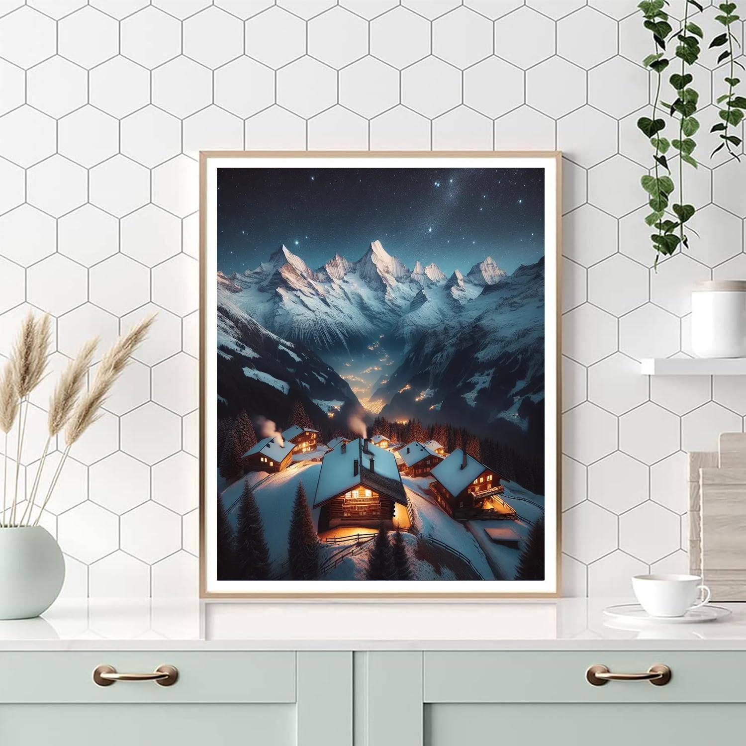 Starlit Alpine Retreat Painting By Numbers Kit