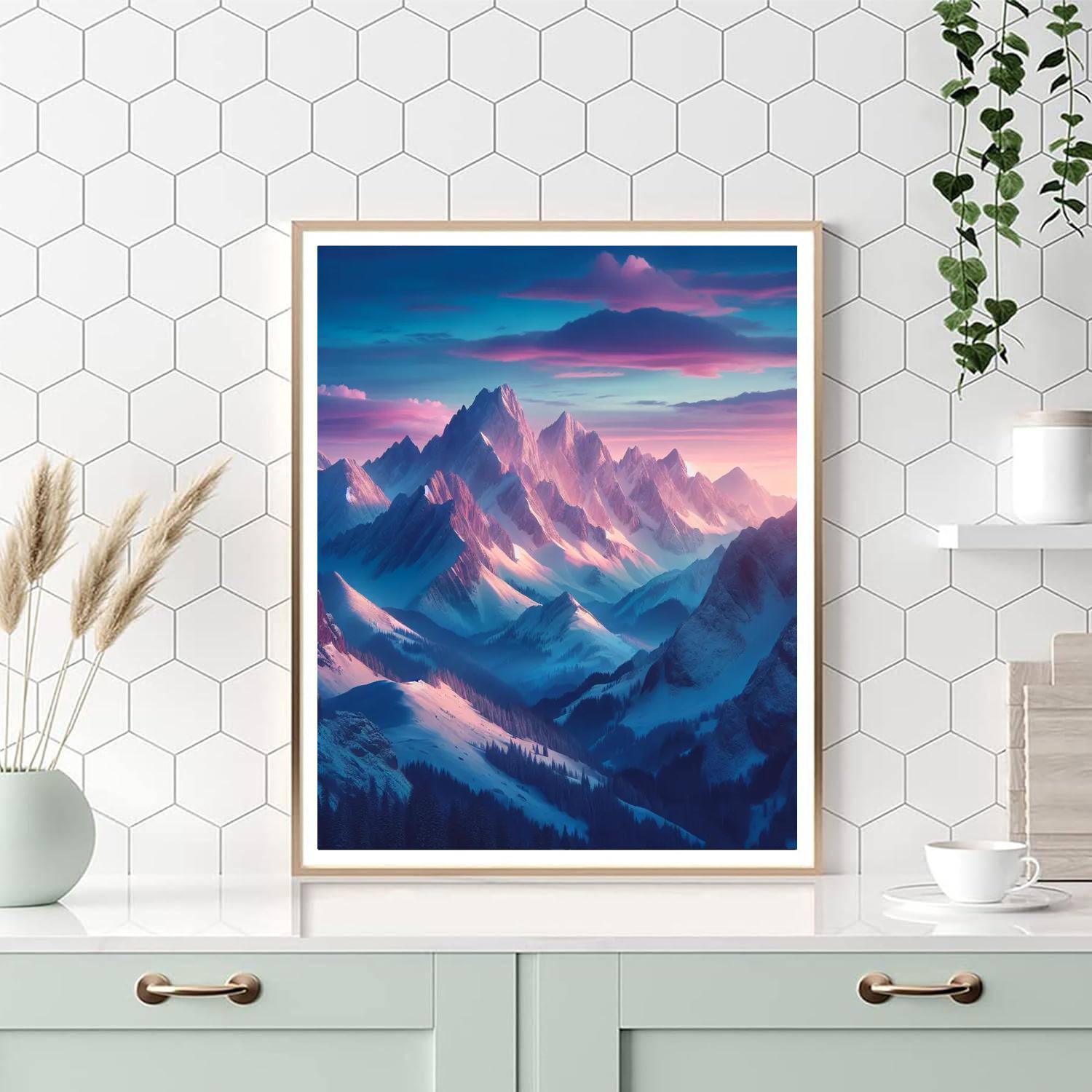 Glistening Mountain Peaks Paint By Number