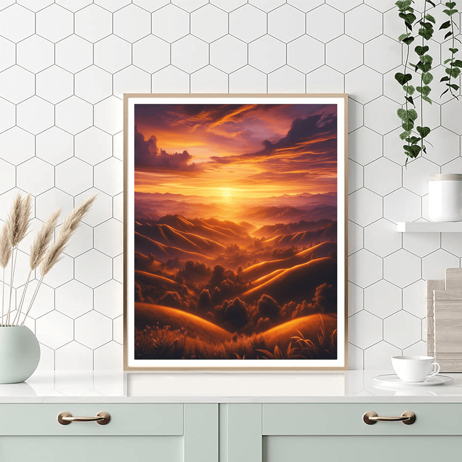 Majestic Sunset Over The Hills Paint By Numbers