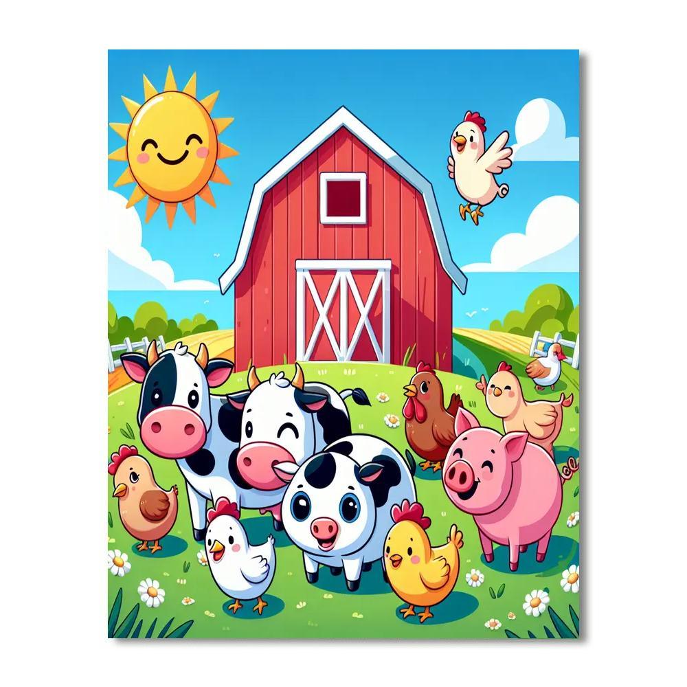 Jolly Farmyard Friends Paint By Numbers