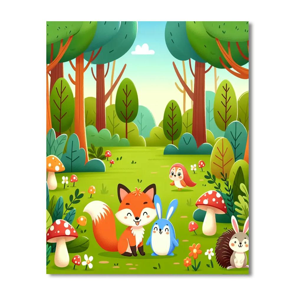 Charming Woodland Explorers Numbered Painting Kits