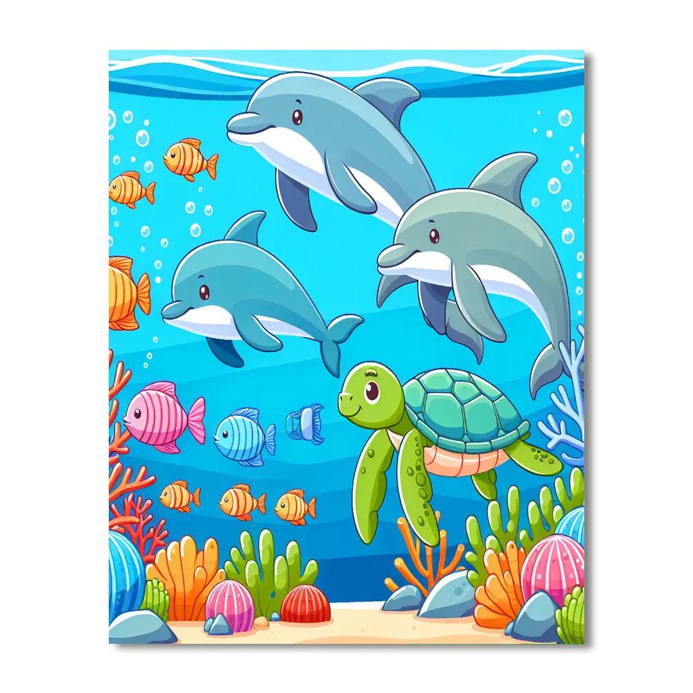 Underwater Adventures With Sea Life Numbered Painting Kits