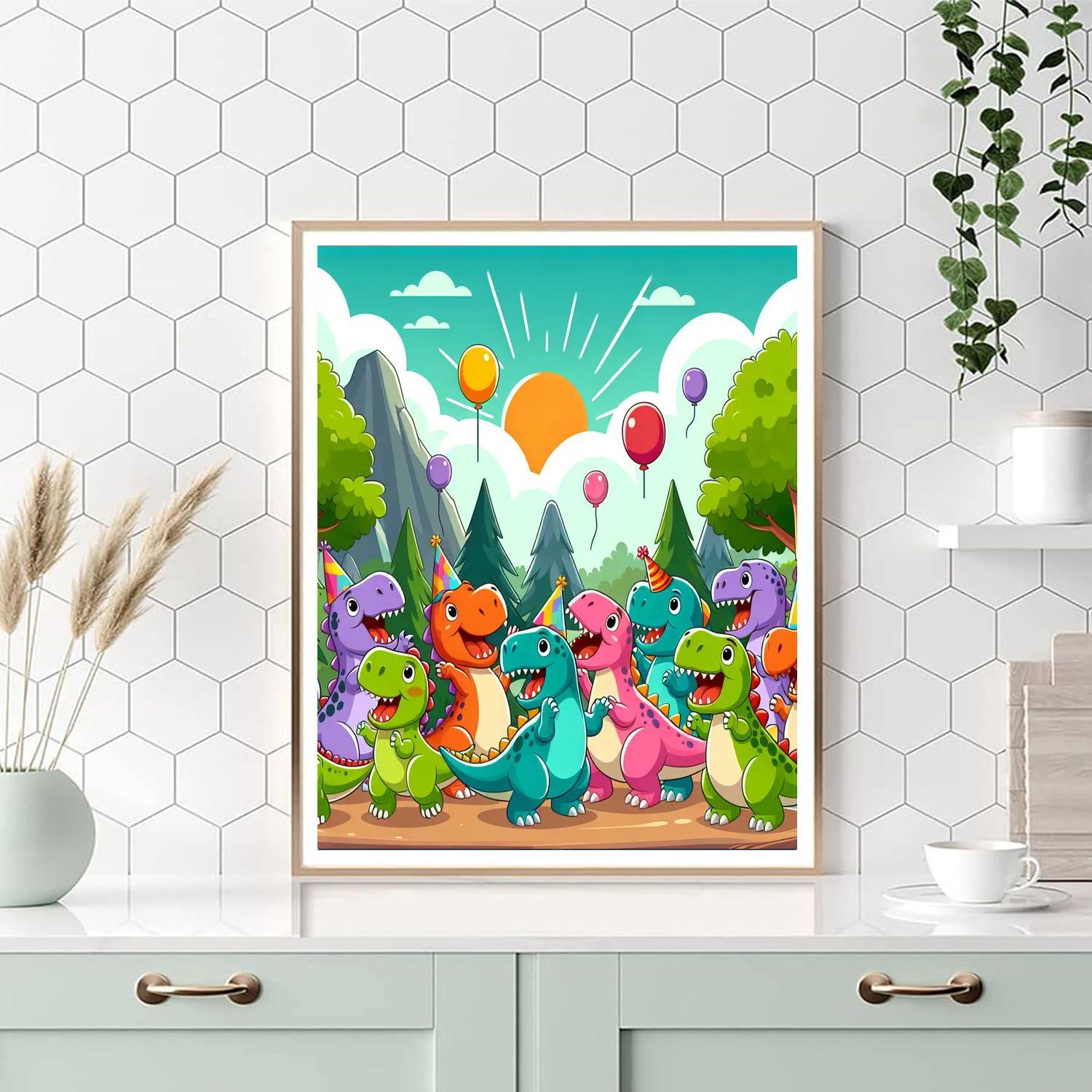 Exciting Dino Party Paint By Numbers Kits
