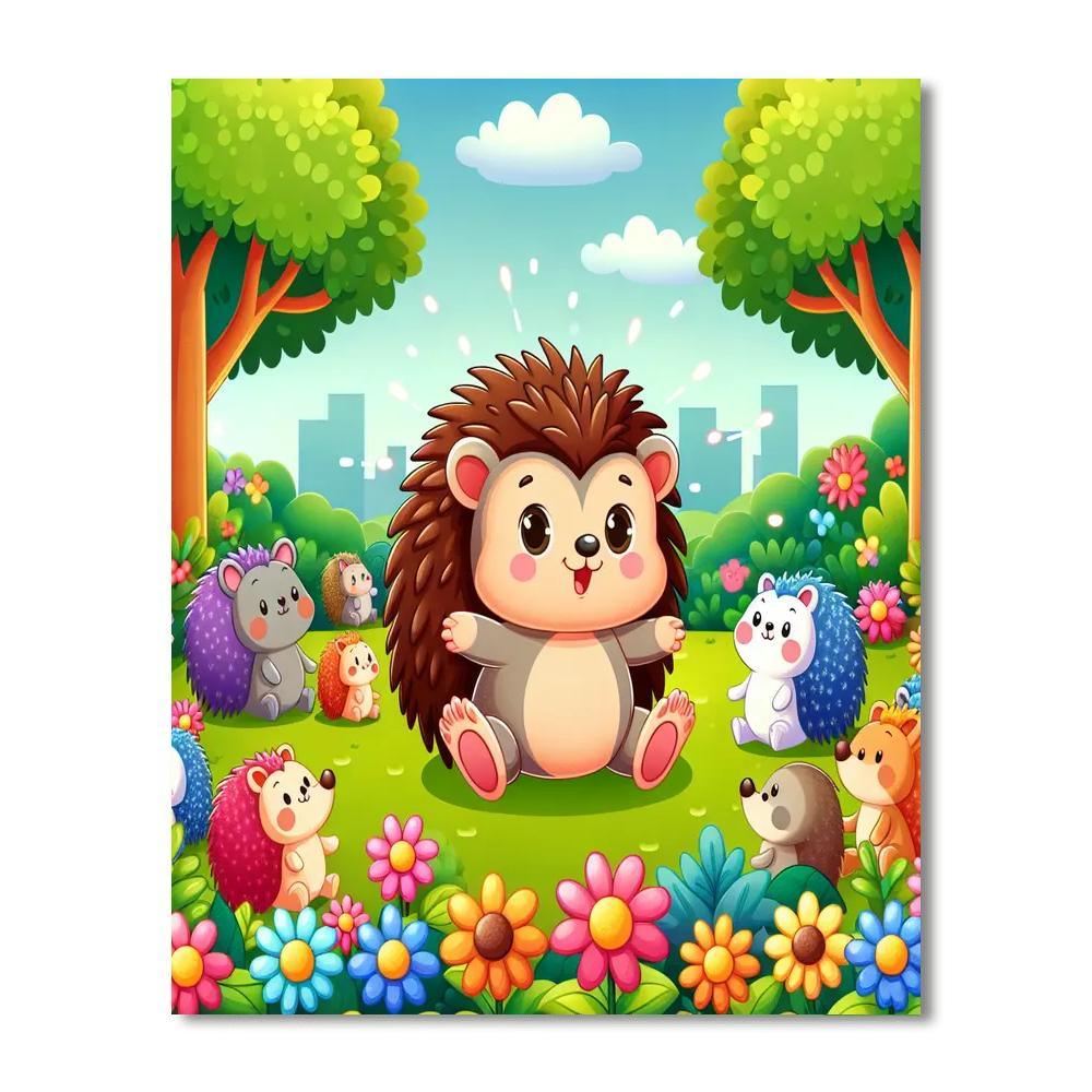 Happy Hedgehog Day Paint By Numbers Art