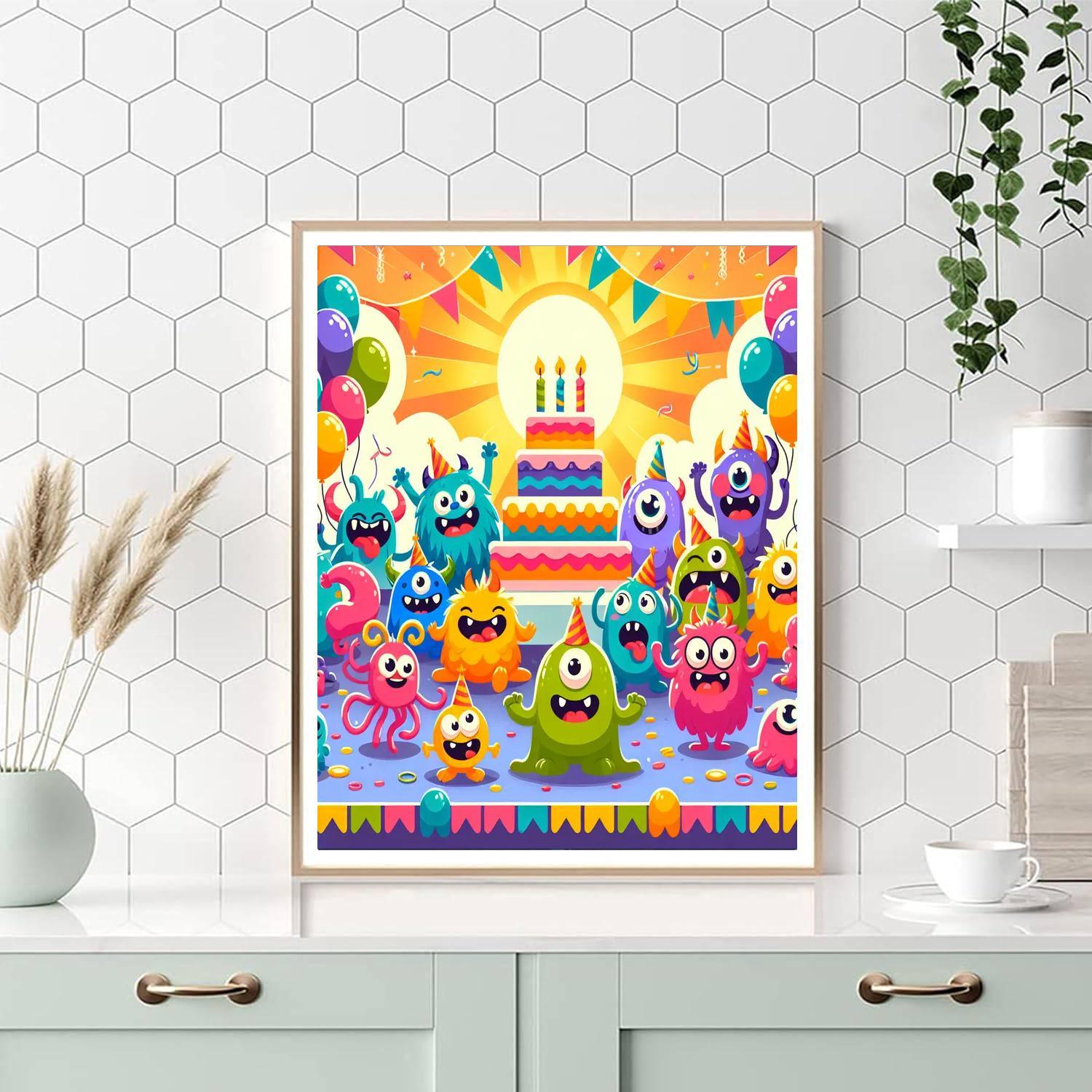 Playful Monster Gathering Paint By Numbers