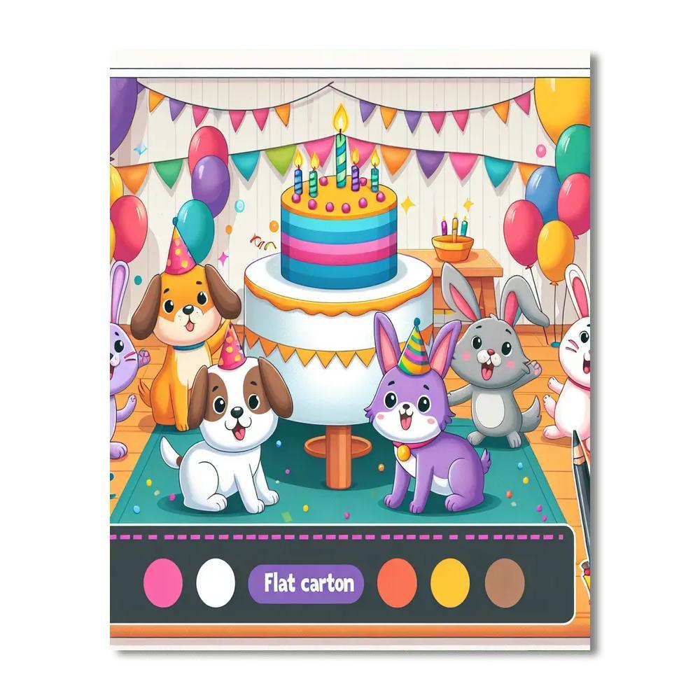 Playful Pets Party Number Painting