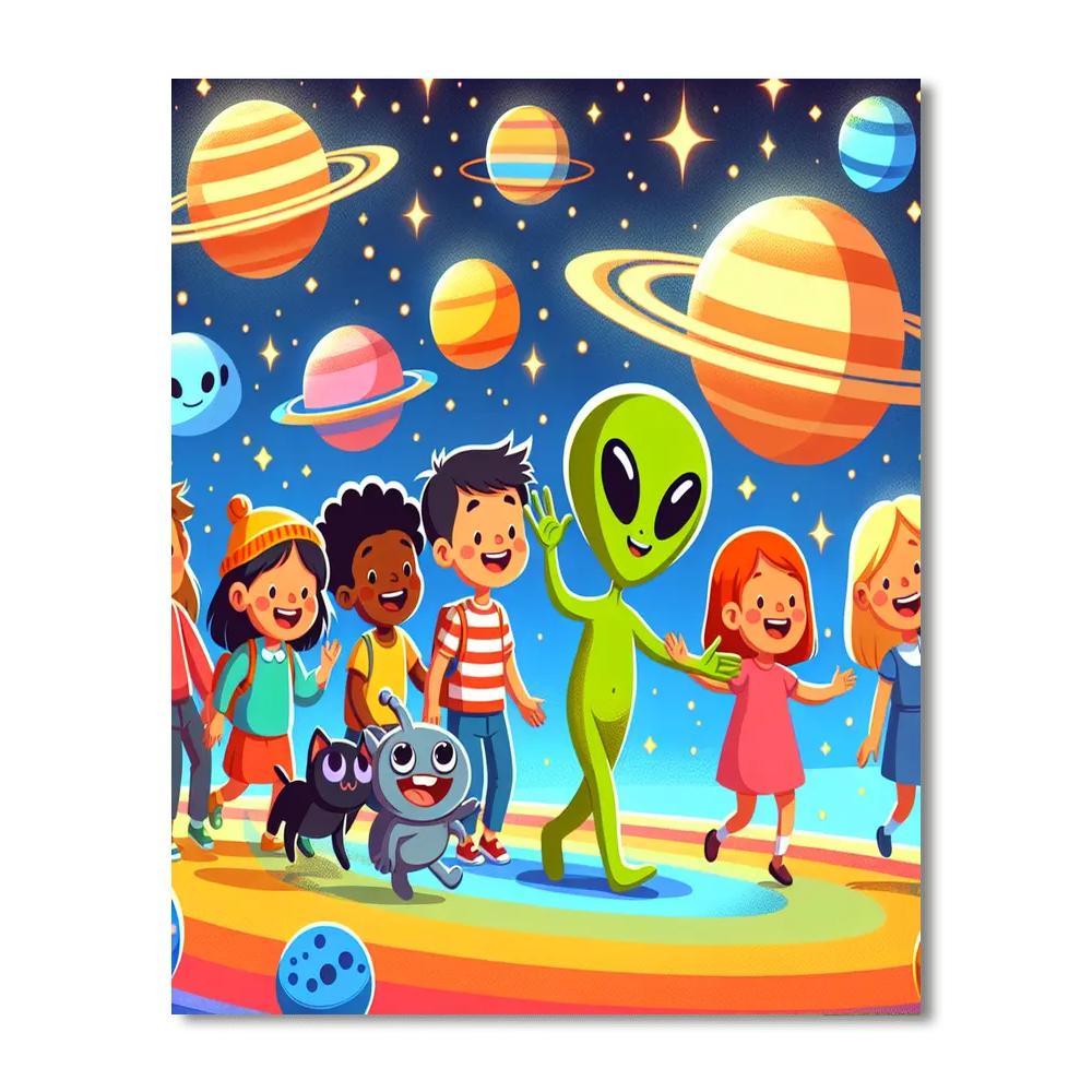 Alien Galaxy Adventures DIY Paint By Numbers