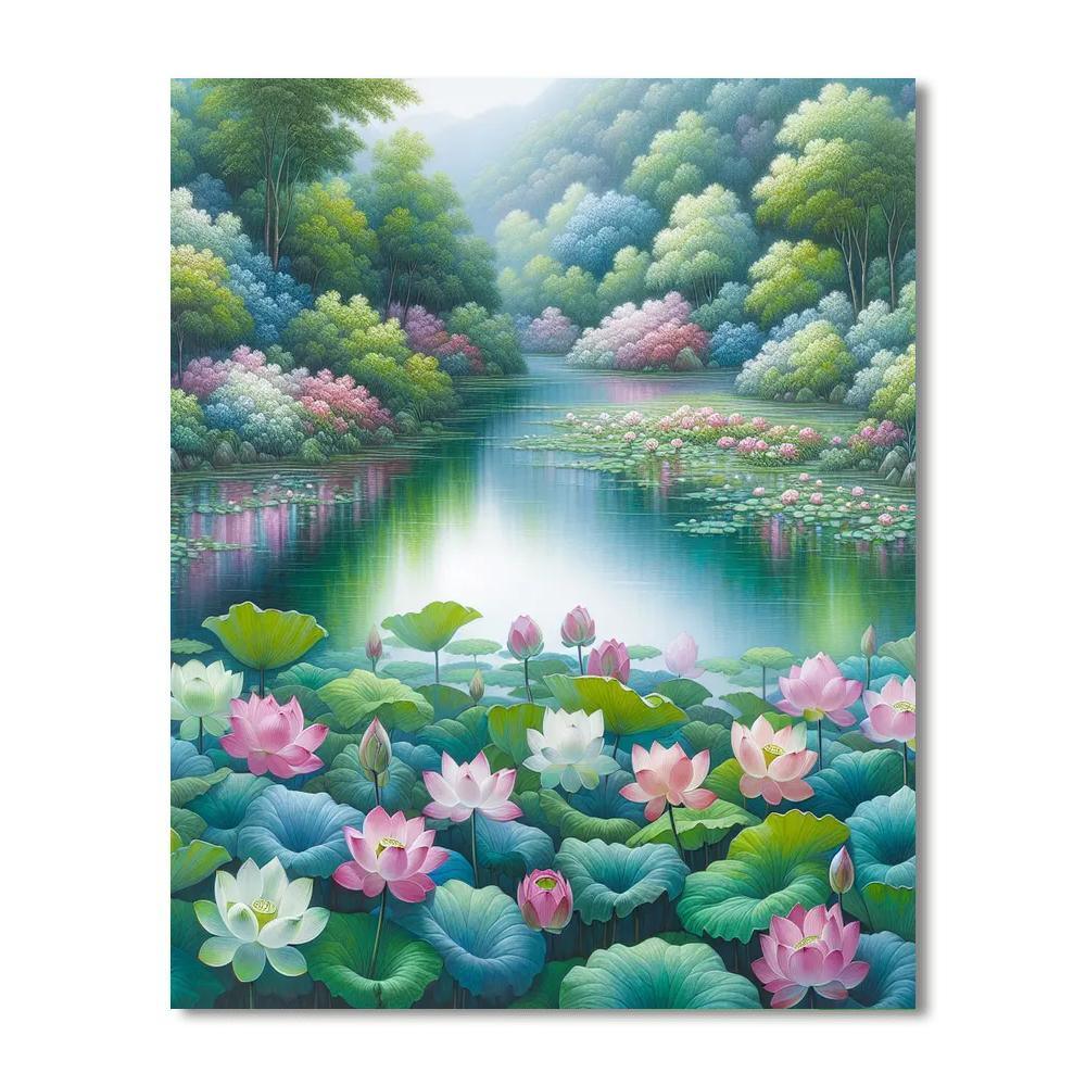 Tranquil Lotus Serenity Paint By Color