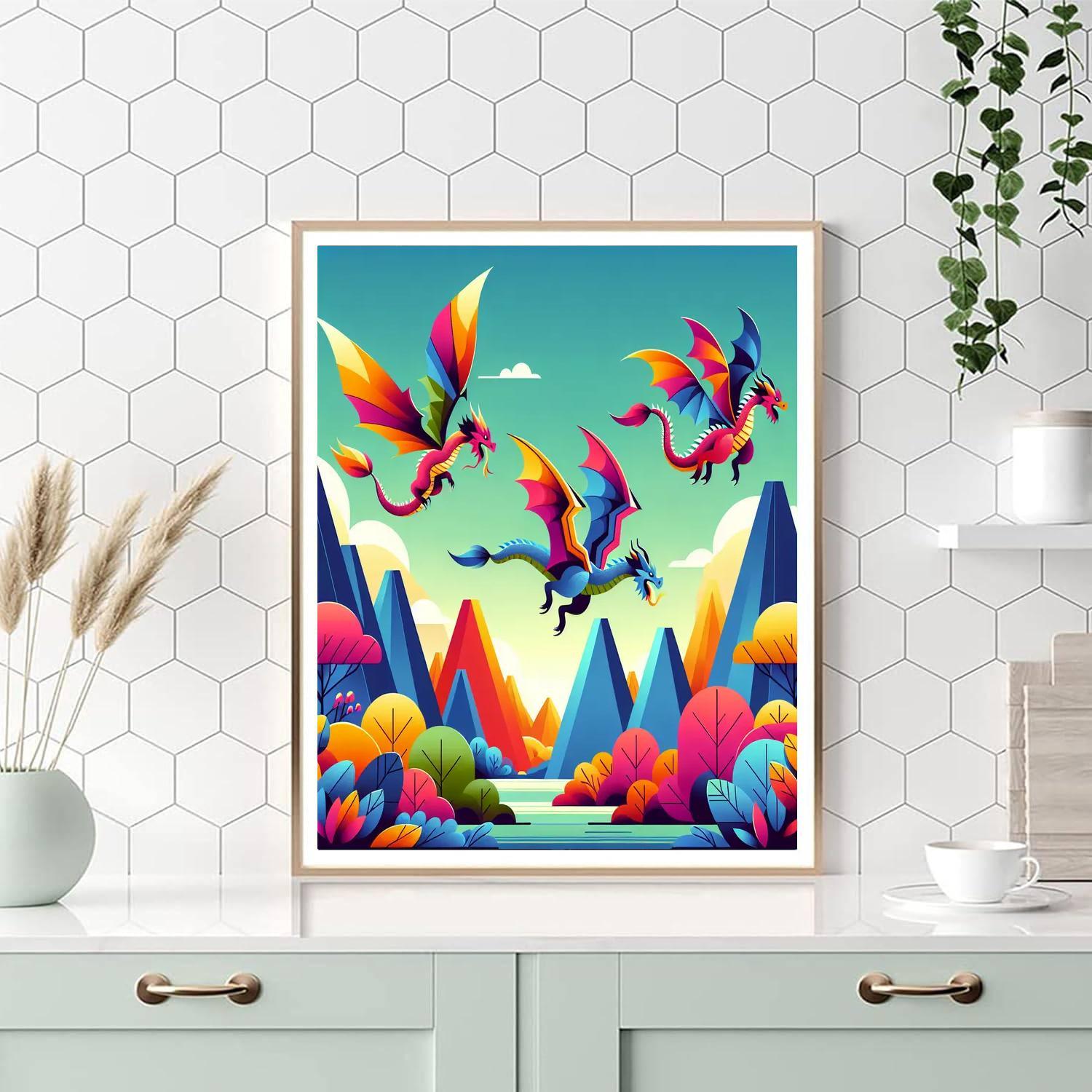 Mystic Dragon Valley Painting By Numbers Kit
