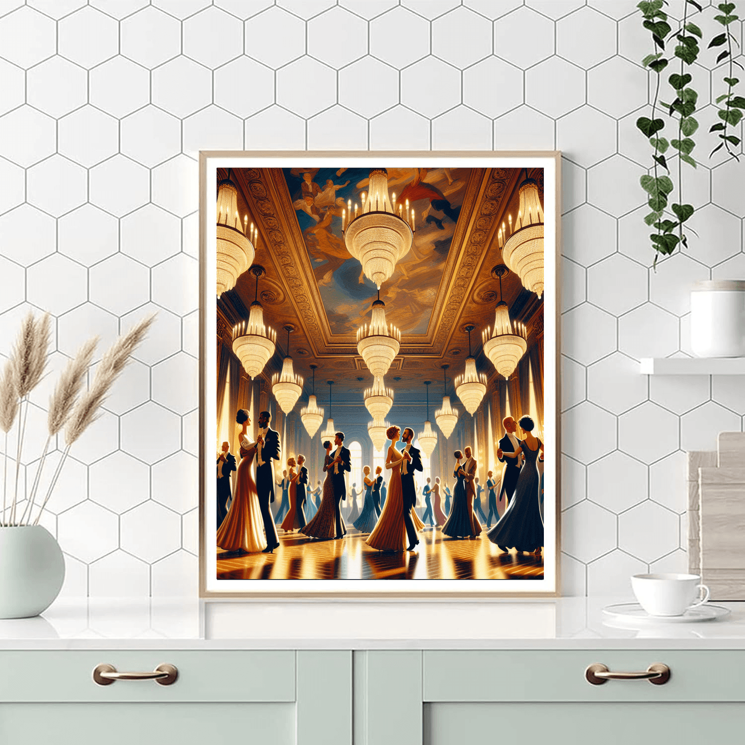 Chic Art Deco Ballroom Number Painting