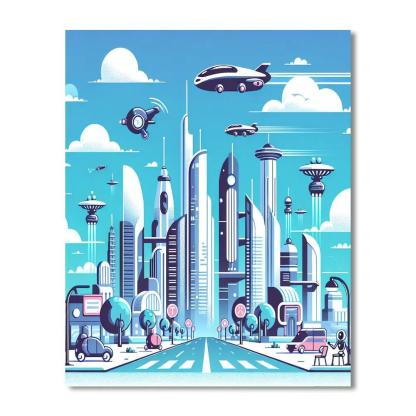 Futuristic City Numbered Painting Kits