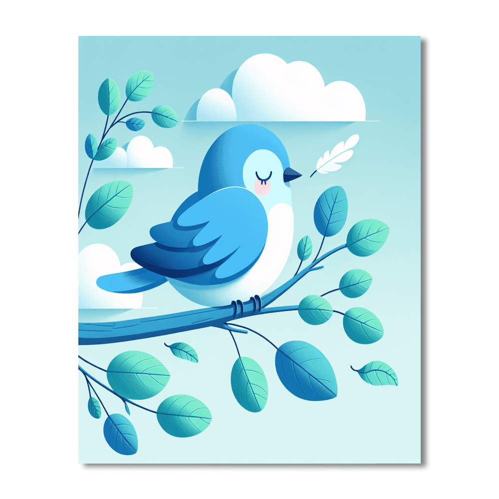 Brilliant Bluebird Number Painting