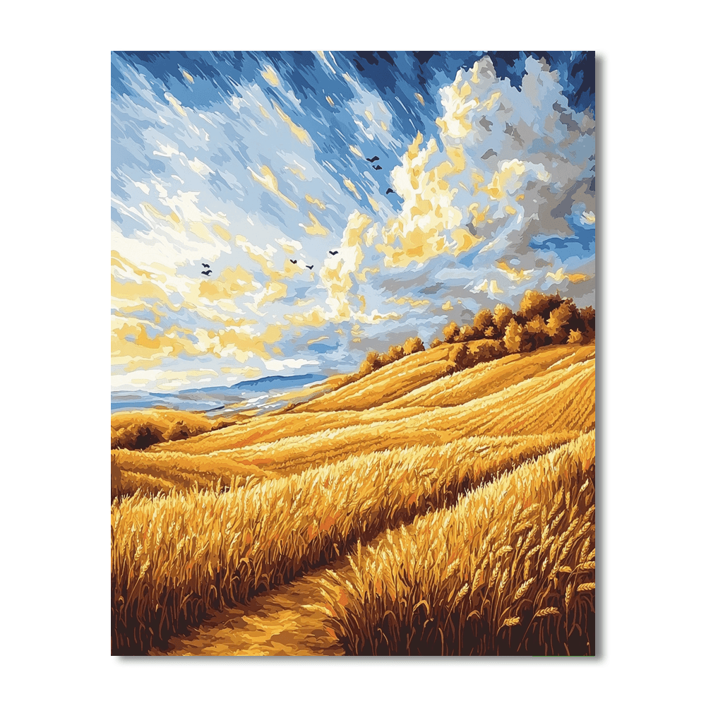 Vincent Van Gogh Inspired Golden Wheatfields  Paint By Numbers Art