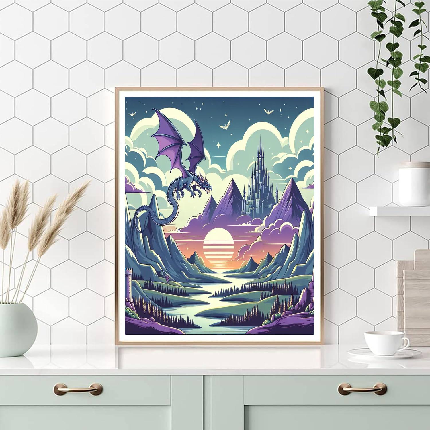 Majestic Dragon Quest Painting Number Kit