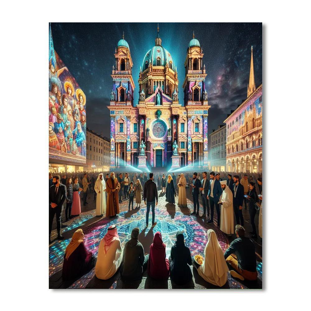 Berlin Festival Of Lights Paint By Numbers Art