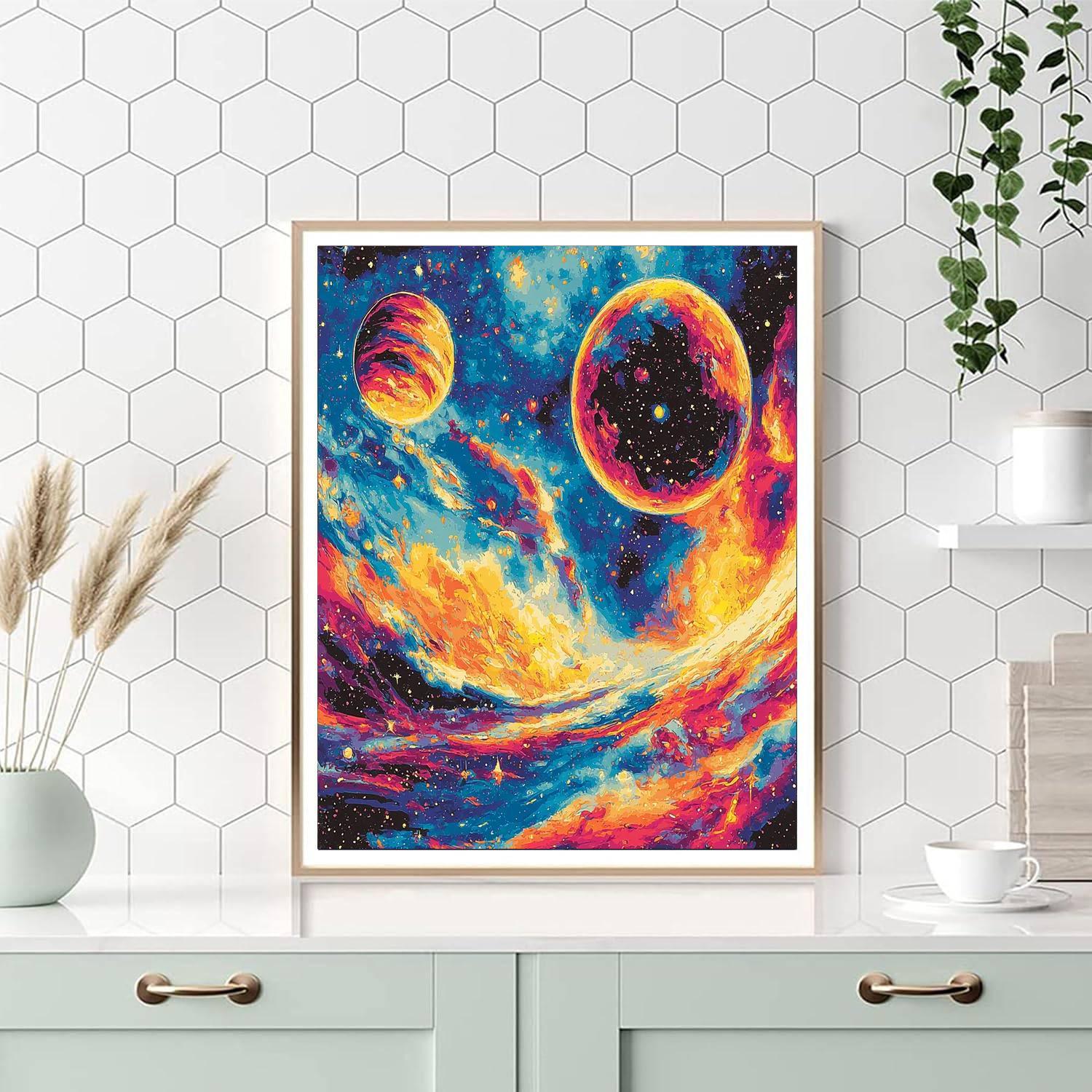 Peter Max Inspired Galactic Frontier Adventure  Paint By Numbers