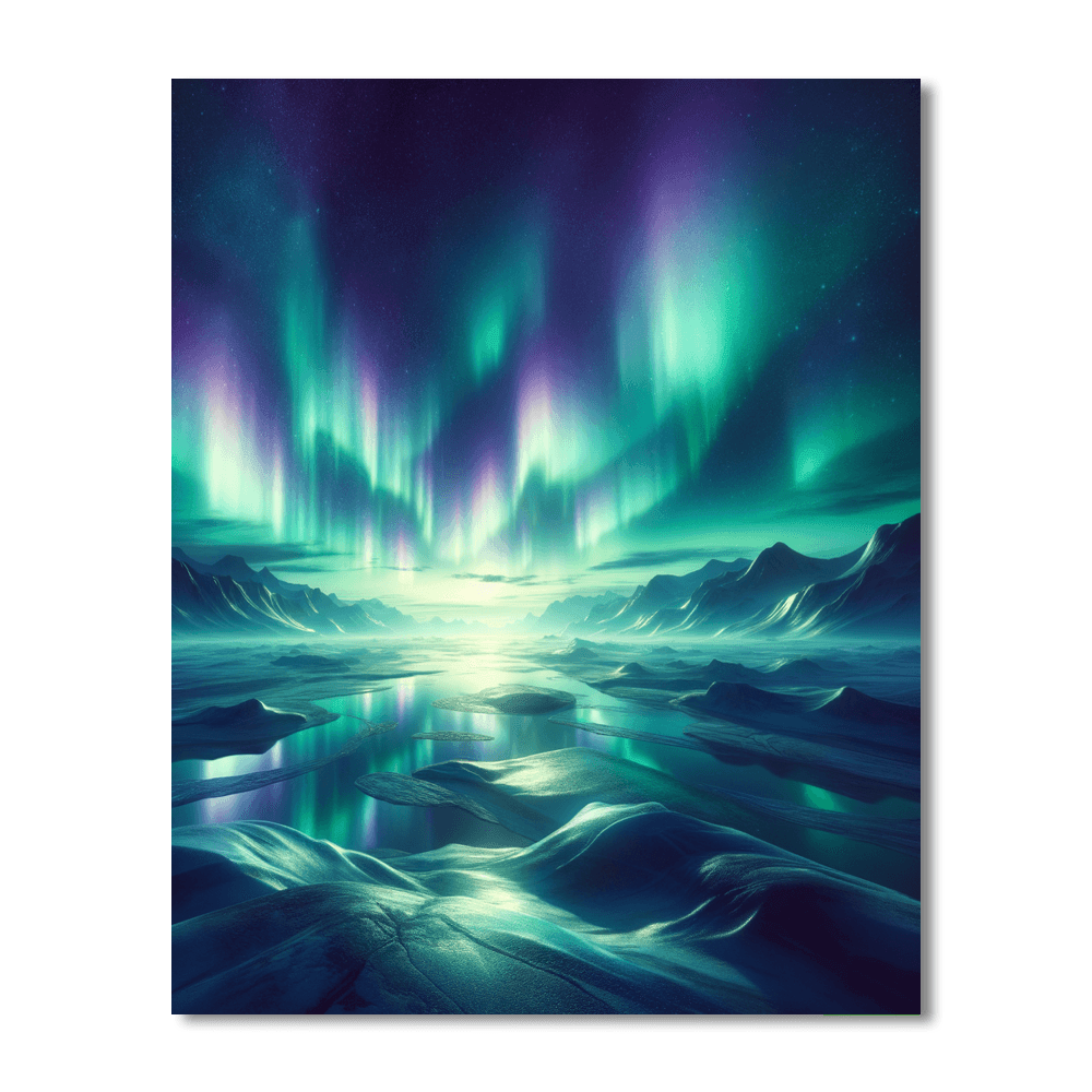 Glistening Arctic Aurora Paint By Numbers Art