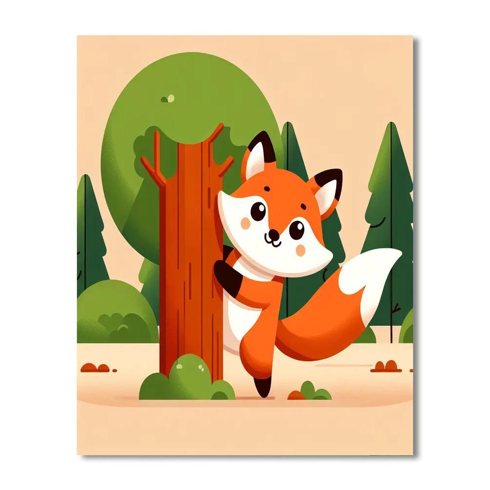 Playful Fox Family Paint By Number