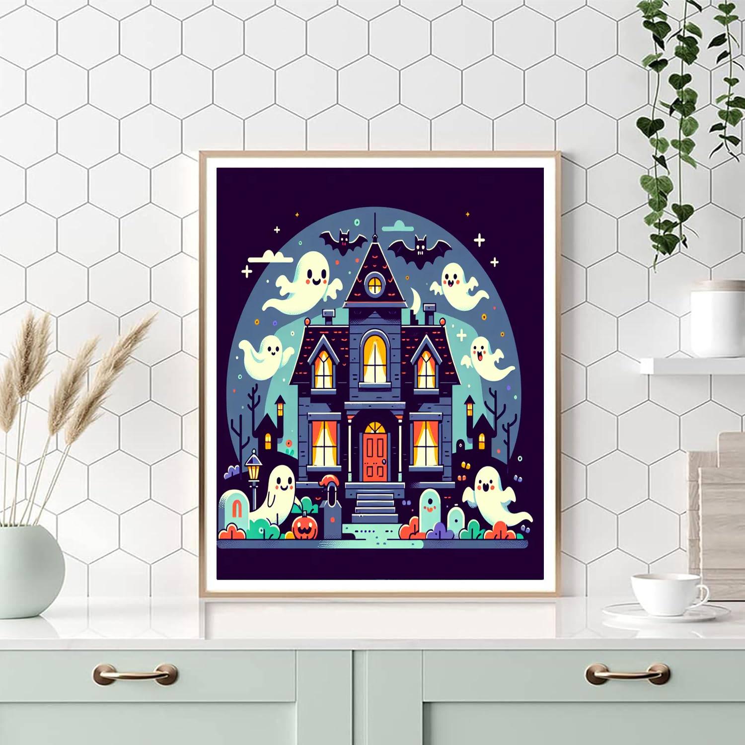 Haunted House Fun Paint By Numbers Art