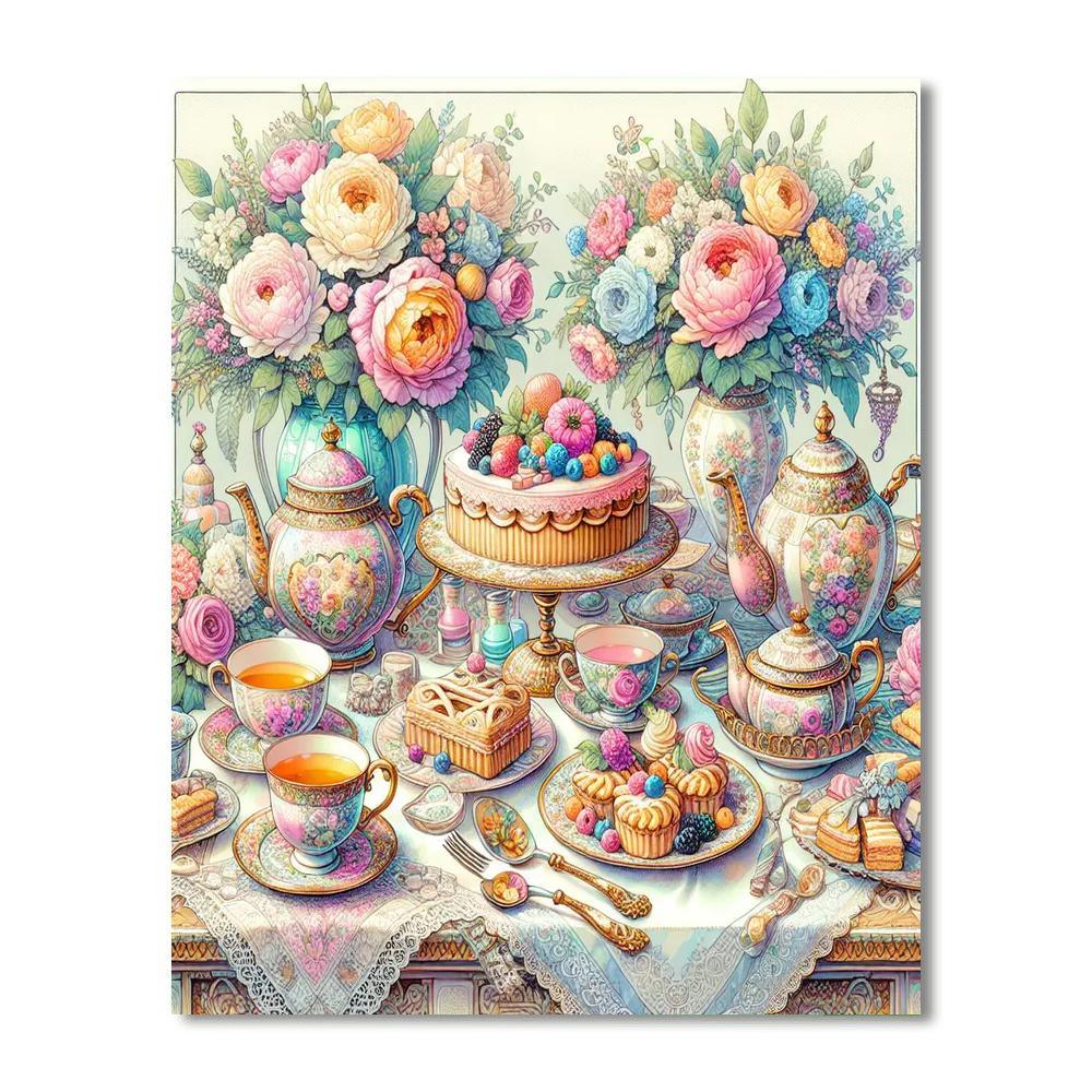 Charming Victorian Tea Party Paint By Number