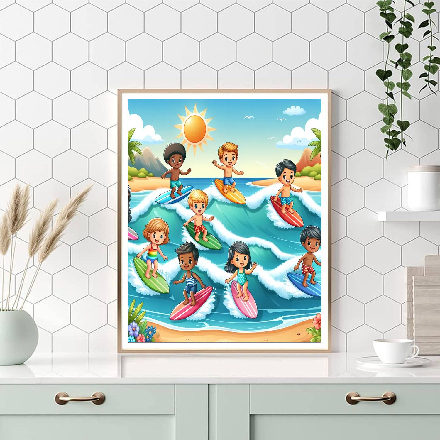 Summer Surf Fun Painting Number Kit