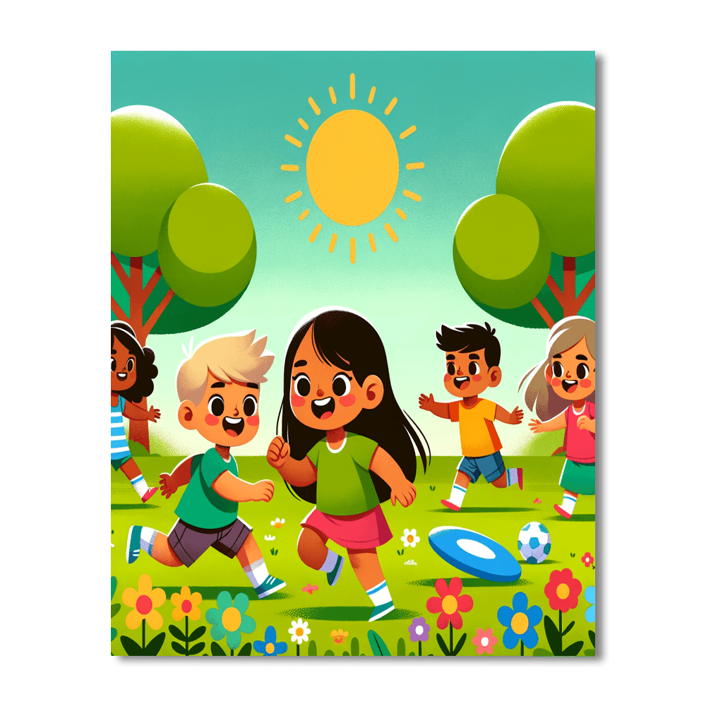 Giggles And Games At The Park Number Painting