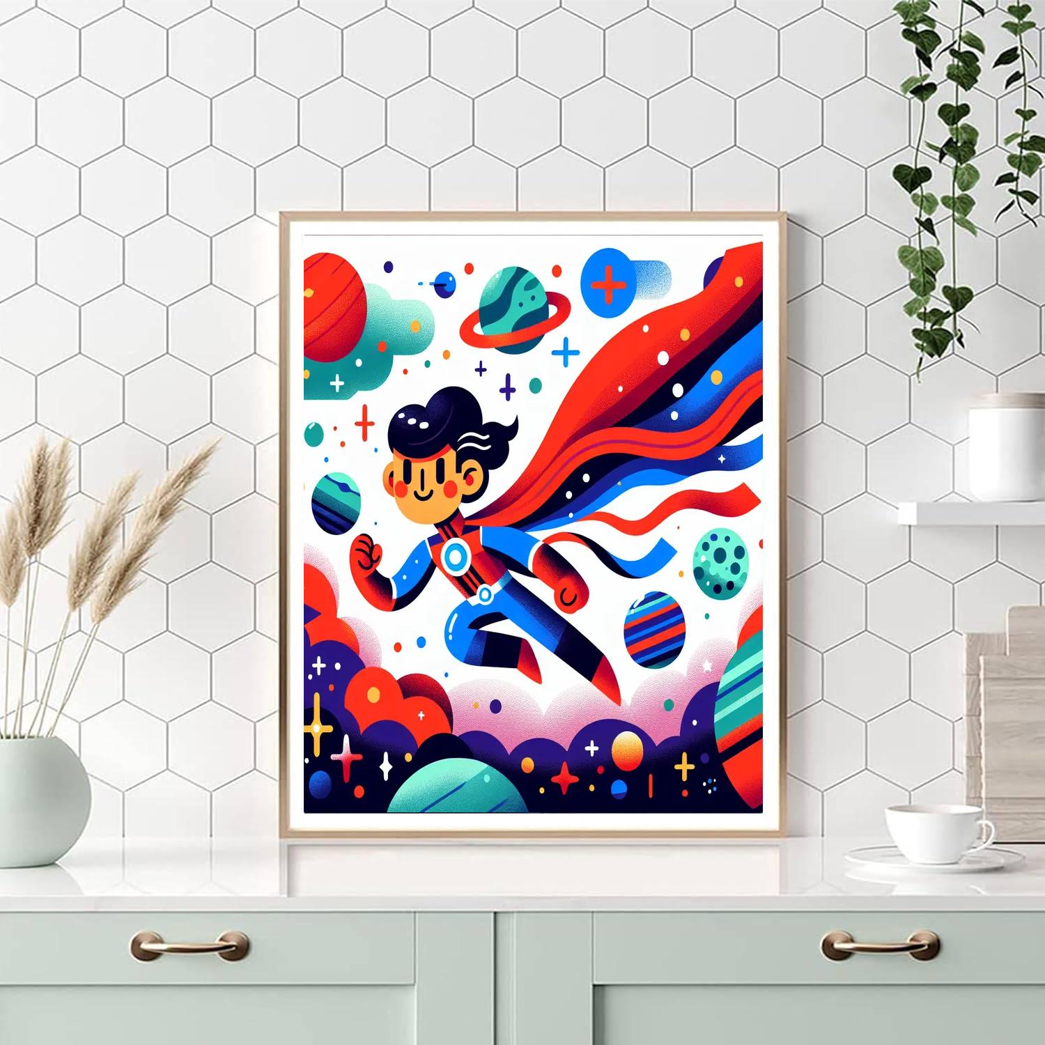 Superhero Galactic Mission Paint By Numbers Art