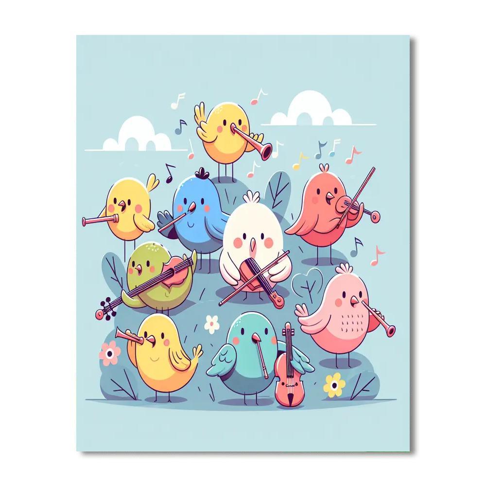 Cheerful Bird Symphony Numbered Painting Kits