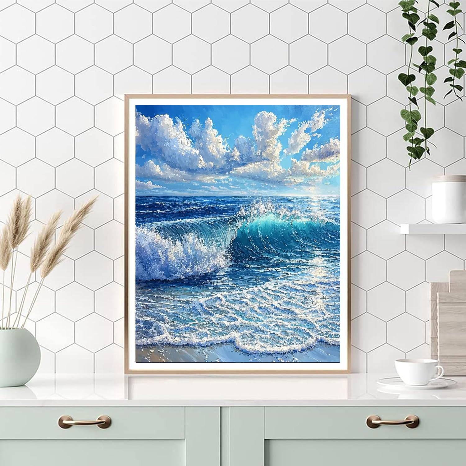 Michelangelo Inspired Majestic Waves  DIY Paint By Numbers