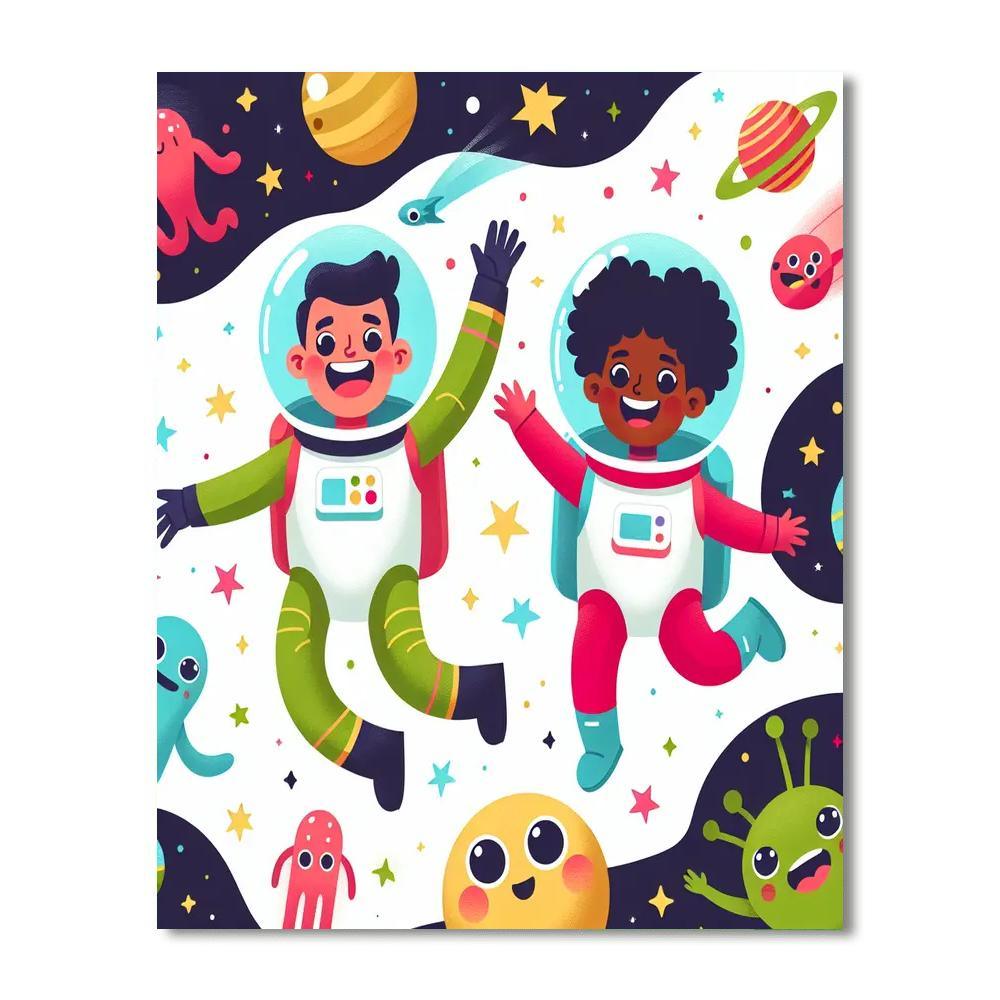 Funky Space Travel Paint By Number