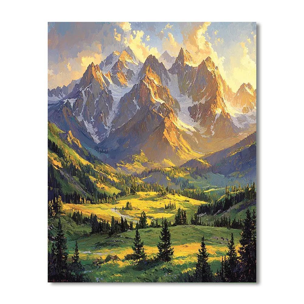 Albert Bierstadt Inspired Sublime Mountain Whisper  Paint By Color